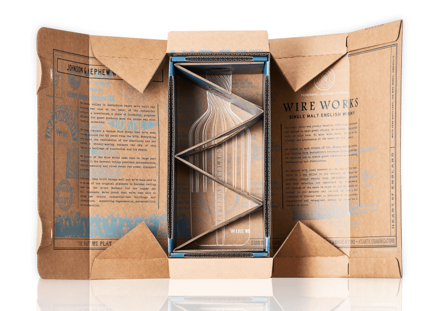 wire works whisky packaging