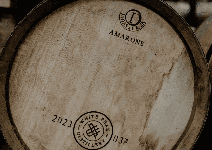 Amarone Cask in White Peak Distillery warehouse